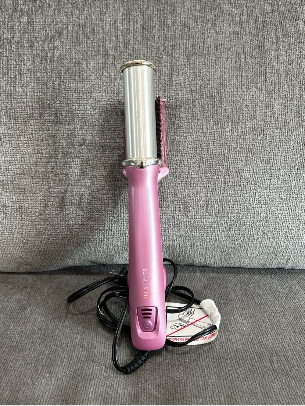 Instyler Rotating IS1001.1 Pink Hot Iron Hair Styler Brush 1.25" Barrel Tested